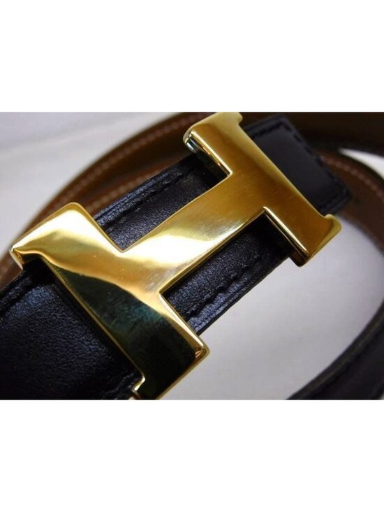 Hermes Mini Constance Belt Buckle 72 cm Reversible Black Brown Gold main image 6
